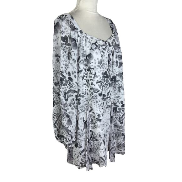 AllSaints Sanina Waktu Long Sleeve Mini Dress V-Neck Animal Print Size 2 NEW - Picture 6 of 11